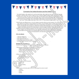 Reading comprehension - Comparing and contrasting the UK and the USA