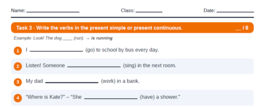 Present Simple vs. Present Continuous- karty pracy (standard i SPE)