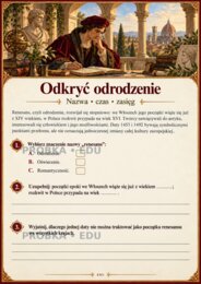 RENESANS — człowiek w centrum świata | LO | 22 karty dwustronne, 132 zadania i klucze