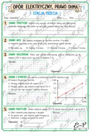 Elektryczność (Prąd elektryczny) – Notatki wizualne, Karty pracy, Stacje zadaniowe + Klucz (Klasa 8)