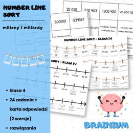NUMBER LINE SORT (SORTOWANIE LICZB NA OSI LICZBOWEJ) - miliony i miliardy