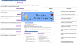 ,,Mały Książe" notatka