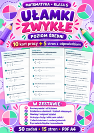 UŁAMKI  ZWYKŁE-ŚREDNIE-klasa 6
