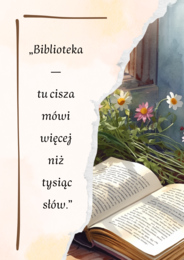 Dekoracja na gazetkę do biblioteki - Sentencje i ilustracja