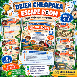 Escape room: Tajna misja super chłopaków – Dzień Chłopaka kl. 4-8