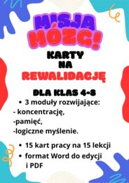 Misja: Mózg! - karty pracy na zajęcia rewalidacyjne dla klas 4–8