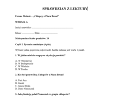 Sprawdzian- Chłopcy z Placu Broni