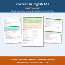 iSucceed in English A1+ – Unit 7 Music | klasa 5 | e-book 24 strony + klucz