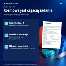 Ułamki w duecie - zadania w parach z kartami A/B, klasy 5-6
