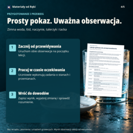 Stany skupienia wody - klasa 4, 2 obserwacje i karty pracy na 45 minut