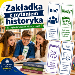 Zakładka z pytaniem historyka