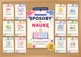 Sposoby na naukę – gazetka szkolna do druku | 13 kart A4 w stylu akwareli
