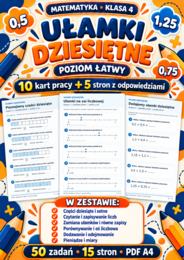UŁAMKI  DZIESIĘTNE-ŁATWE-klasa 4