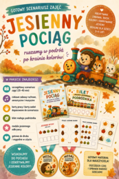 Jesienny pociąg - ruszamy w podróż po krainie kolorów  dla  dzieci 3-4-letnich