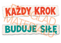 KAŻDY KROK BUDUJE SIŁĘ – wielkoformatowa gazetka na WF i sport w kilku rozmiarach