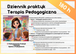 Dziennik Praktyk Terapia Pedagogiczna 180 h