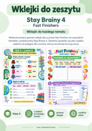 Stay Brainy 4 – Fast Finishers – 64 gotowe wklejki do zeszytu | cały rok