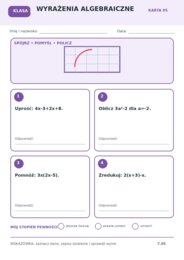 Matematyka – klasa 7 | 12 graficznych kart pracy + klucz odpowiedzi
