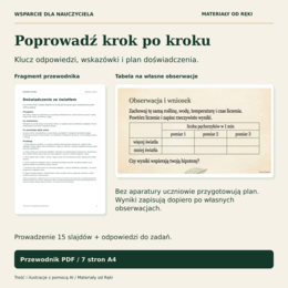 Fotosynteza, klasa 5 - 15 slajdów, karta pracy PDF/DOCX i przewodnik