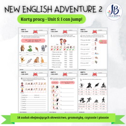 New English Adventure 2 – Unit 5: I Can Jump! – karty pracy
