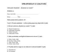 Sprawdzian- Kamienie na szaniec