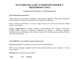 Scenariusze lekcji pierwszej pomocy przedmedycznej