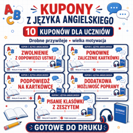 KUPONY Z JĘZYKA ANGIELSKIEGO – drobne przywileje, wielka motywacja