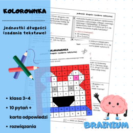 KOLOROWANKA - jednostki długości (zadania tekstowe)