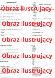 English Class A2+ unit 1 test (sprawdzian / praca klasowa)