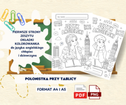 OKŁADKI PIERWSZE STRONY KOLOROWANKI JĘZYK  ANGIELSKI