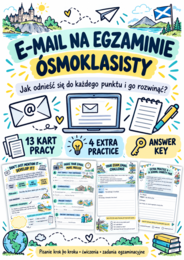 E-mail na egzaminie ósmoklasisty — sketchnote, ćwiczenia i 4 zadania Extra Practice