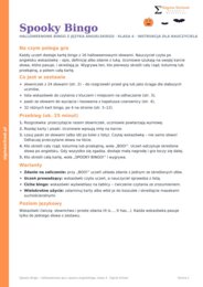 Halloween – Spooky Bingo – język angielski, klasa 4