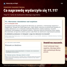 11 listopada - śledztwo historyczne 1918, historia klasy 7-8, lekcja 45 minut