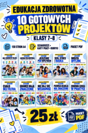 💙 EDUKACJA ZDROWOTNA DLA KLAS 7–8 💙  Gotowy pakiet 10 nowoczesnych projektów, które pomagają rozmawiać z młodzieżą o zdrowiu bez moralizowania, infantylnych ćwiczeń i prostych odpowiedzi na trudne pytania.