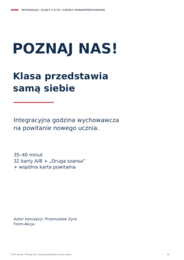 Poznaj nas! Klasa przedstawia samą siebie — integracja, 32 karty A/B