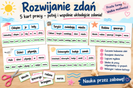 Rozwijanie zdań – 5 kart pracy do wycinania i układania zdań | klasy 1–3
