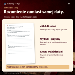 11 listopada - śledztwo historyczne 1918, historia klasy 7-8, lekcja 45 minut