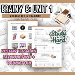 Brainy 8 Unit 1 - karty pracy | 13 zadań