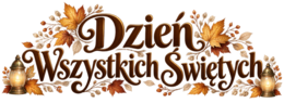 Darmowy napis na gazetkę Dzień Wszystkich Świętych, jesienny, PDF do druku