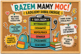 RAZEM MAMY MOC! – wielkoformatowa gazetka szkolna | bateria klasowej energii w 2 rozmiarach