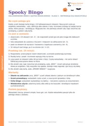 Halloween – Spooky Bingo – język angielski, klasa 5