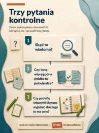 AI pomaga. Człowiek myśli – 18 plansz o sztucznej inteligencji, krytycznym myśleniu i bezpieczeństwie cyfrowym