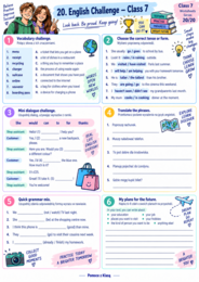 „English for Class 7” – scenariusz 20 kart pracy