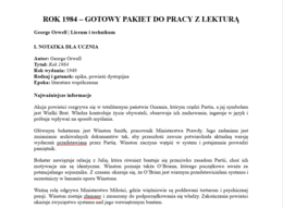 Rok 1984- praca z lekturą