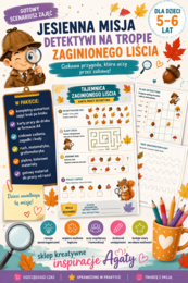 Scenariusz zajęć dla dzieci 5–6-letnich "JESIENNA MISJA – DETEKTYWI NA TROPIE ZAGINIONEGO LIŚCIA", karty pracy
