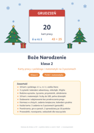 Boże Narodzenie klasa 2: karty pracy z polskiego i matematyki