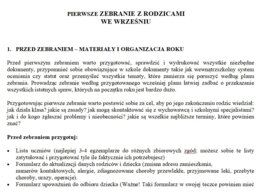 CHECKLISTA: Pierwsze zebranie z rodzicami , czyli przepis na spokojny wrzesień.