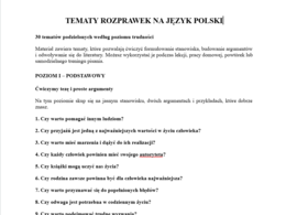 Tematy rozprawek