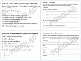 KARTA PRACY + KLUCZ ZAGROŻENIA ZWIĄZANE Z NADMIERNĄ AKTYWNOŚCIĄ FIZYCZNĄ I SPOSOBY ICH UNIKANIA | edukacja zdrowotna