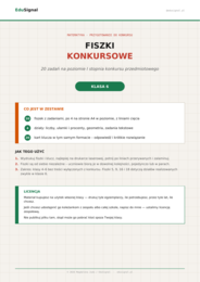 Zadania konkursowe z matematyki: 20 fiszek, klasa 6 (+ klucz z rozwiązaniami)